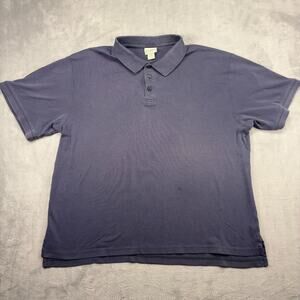 LL Bean Polo Shirt Men's XL Black 100% Pima Cotton Short Sleeve Breathable Soft